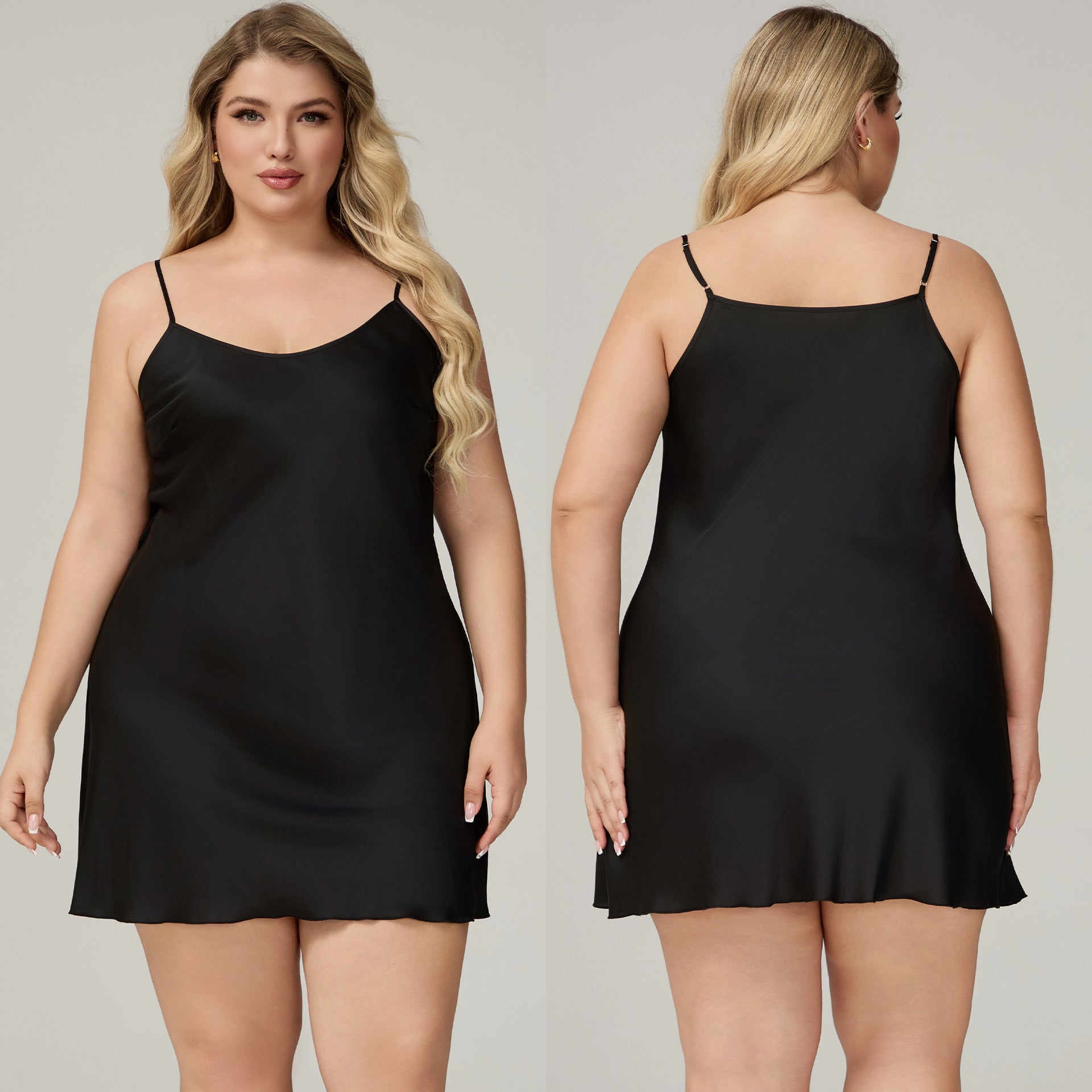 Elegant Satin Chiffon Sleepwear for Women, Summer Strap Sexy Nightdress, Simple Home Wear by eprolo
