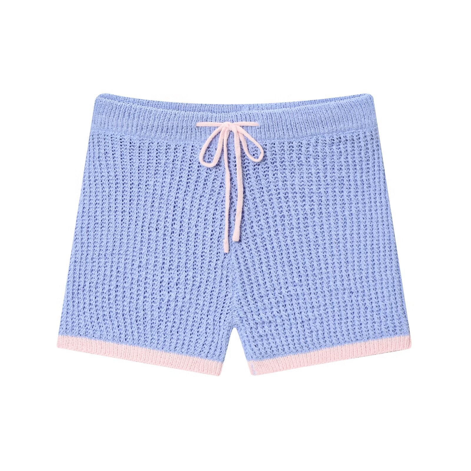 Knitted polo shirt jacket+shorts set by eprolo