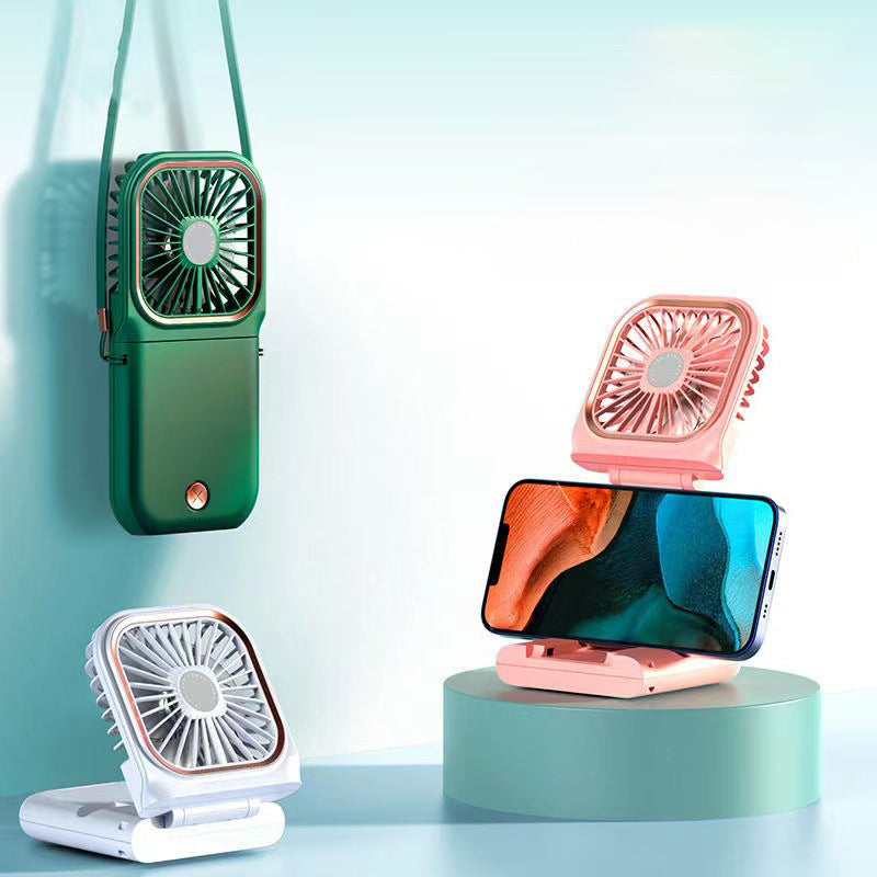 New Folding Hanging Neck Fan USB Charging Treasure Desktop Portable Mute Handheld Mini Fan by eprolo