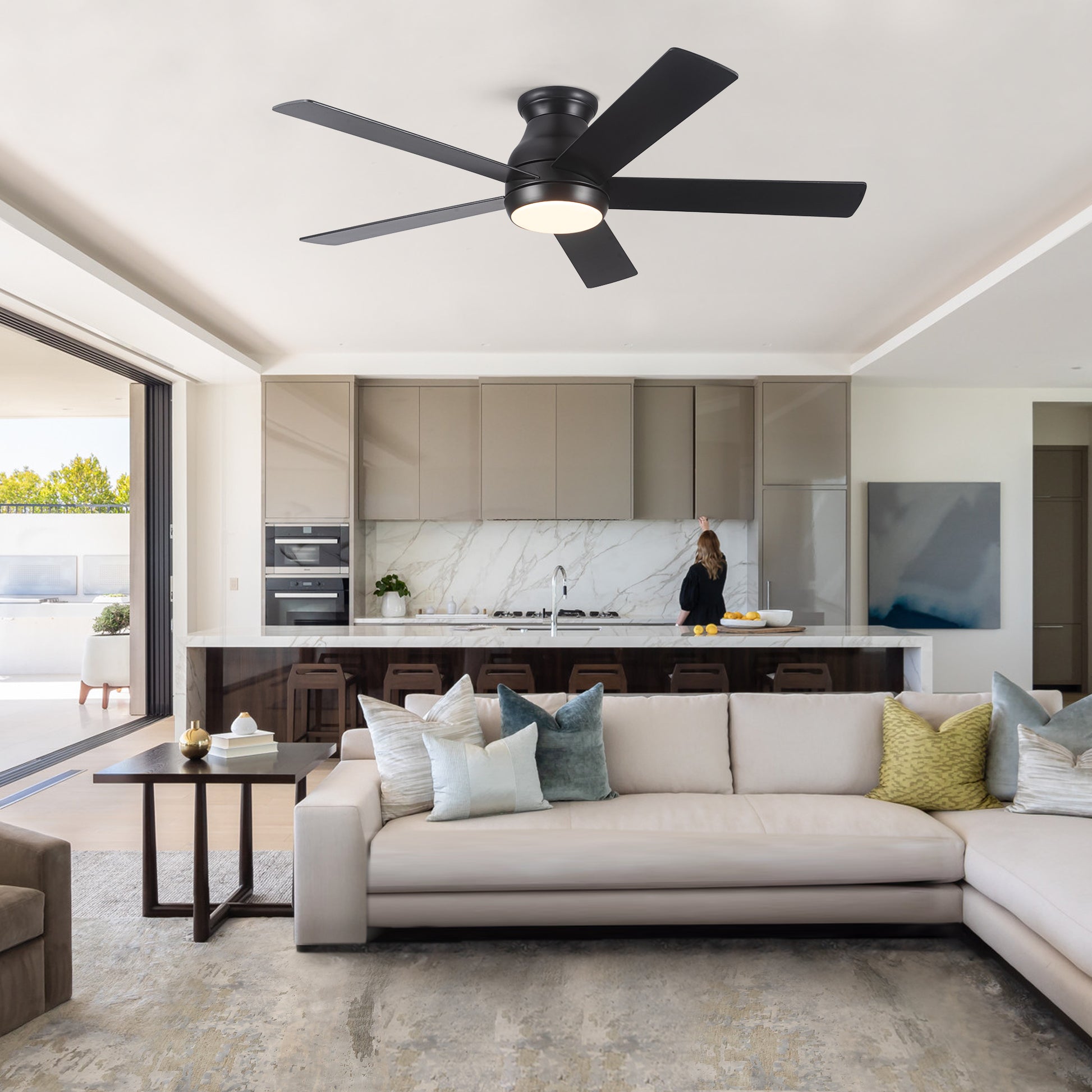52" Low Profile Ceiling Fan with Lights by eprolo