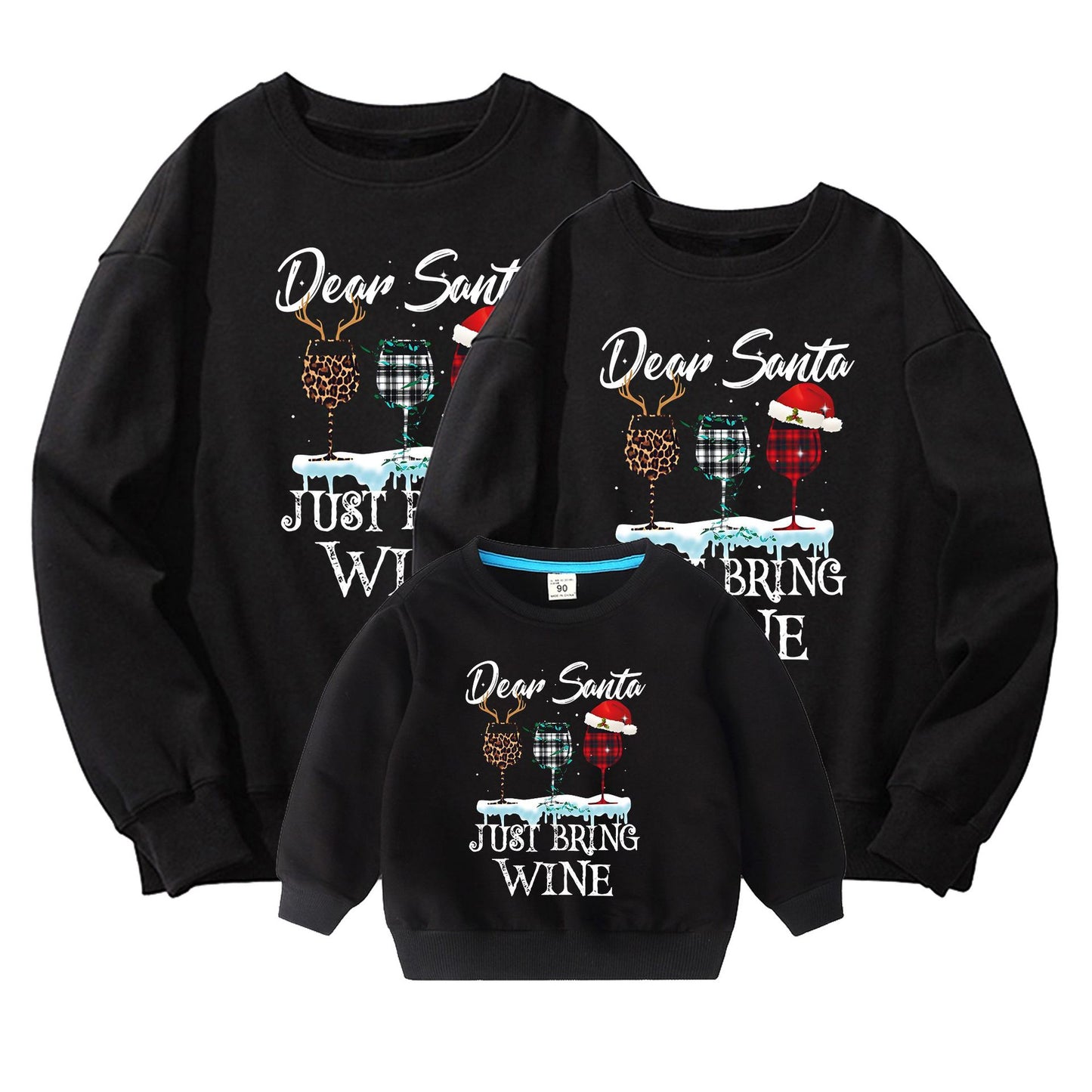 Parent-child Hoodie Pure Cotton T-shirt American Style New Year Christmas by eprolo