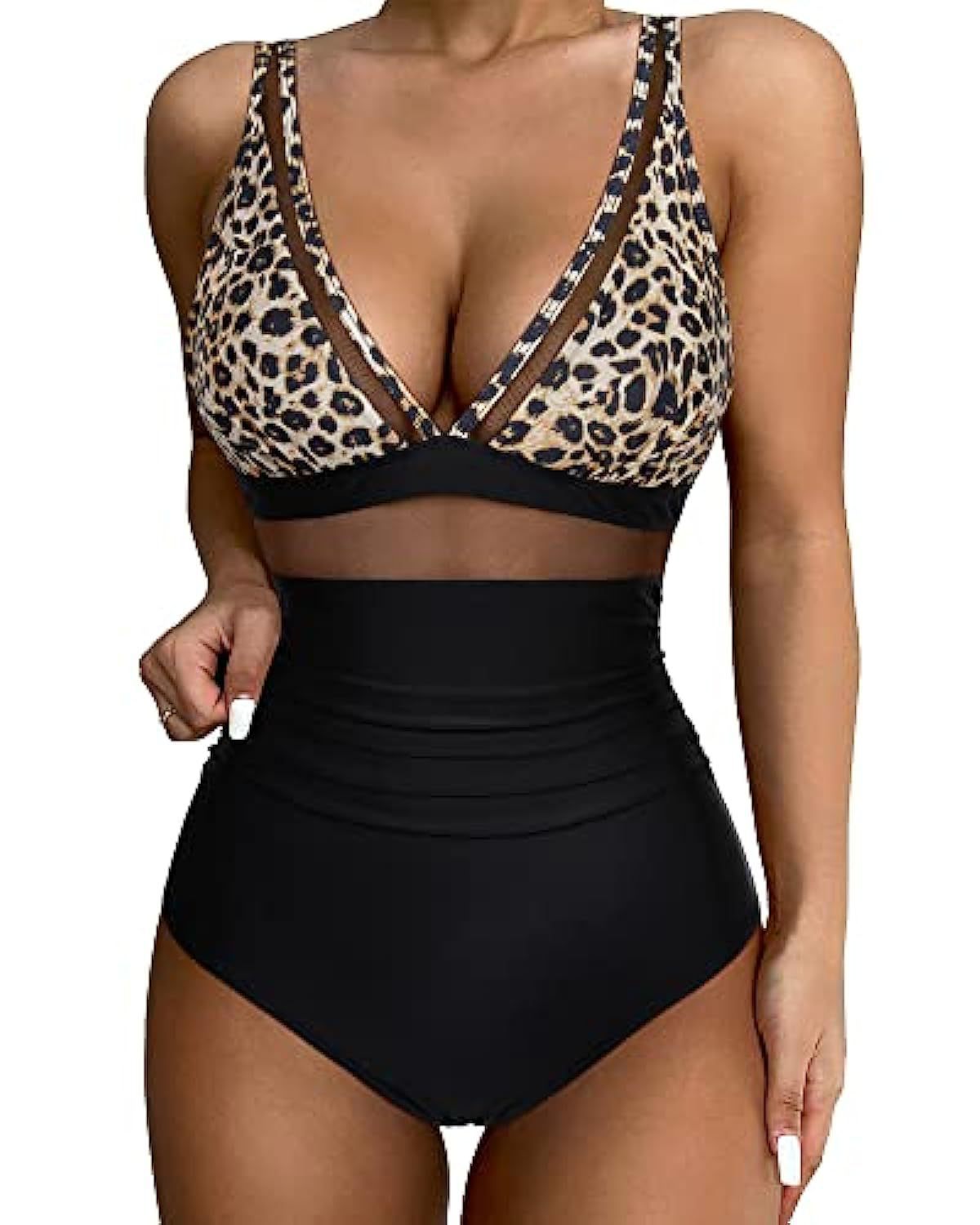 European and American high waisted one-piece swimsuit women's tight and sexy hollow swimsuit by eprolo