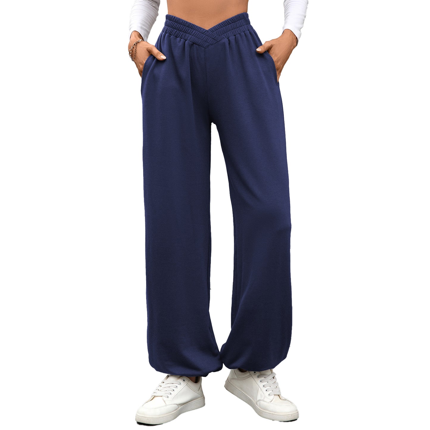 Loose Wide Leg Pants with Elastic Waist and Pockets for Women by eprolo