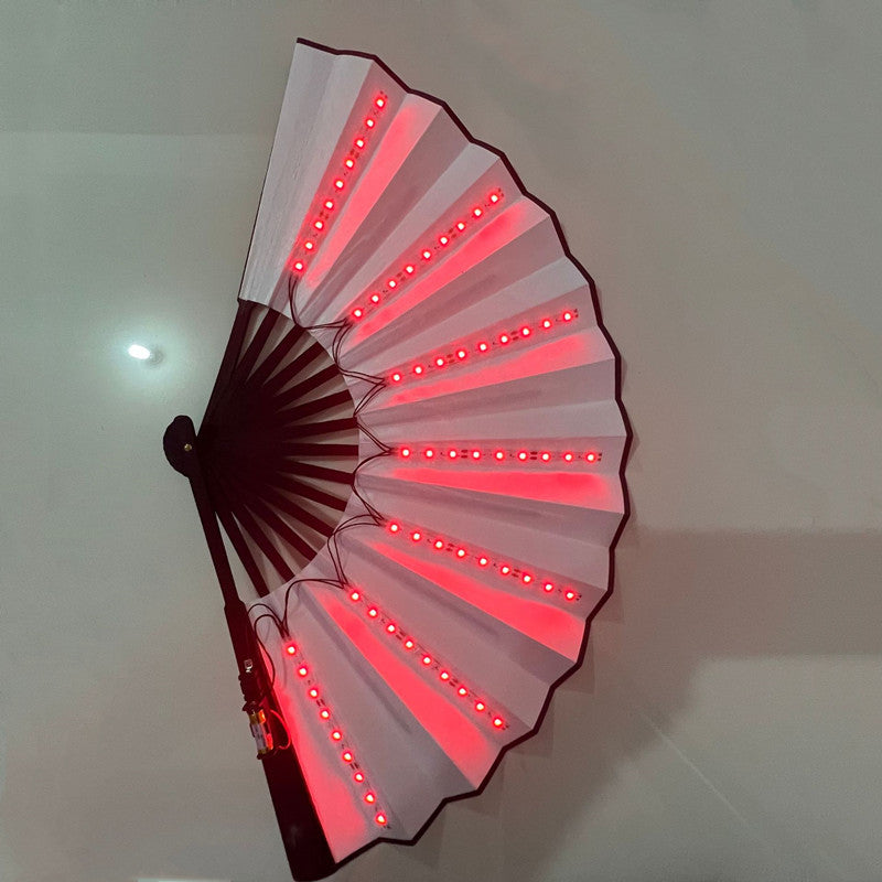 Bar Fan Ins Luminous Disco Fan Trend Electric Syllable Party Performance Props Flash Folding Fan by eprolo
