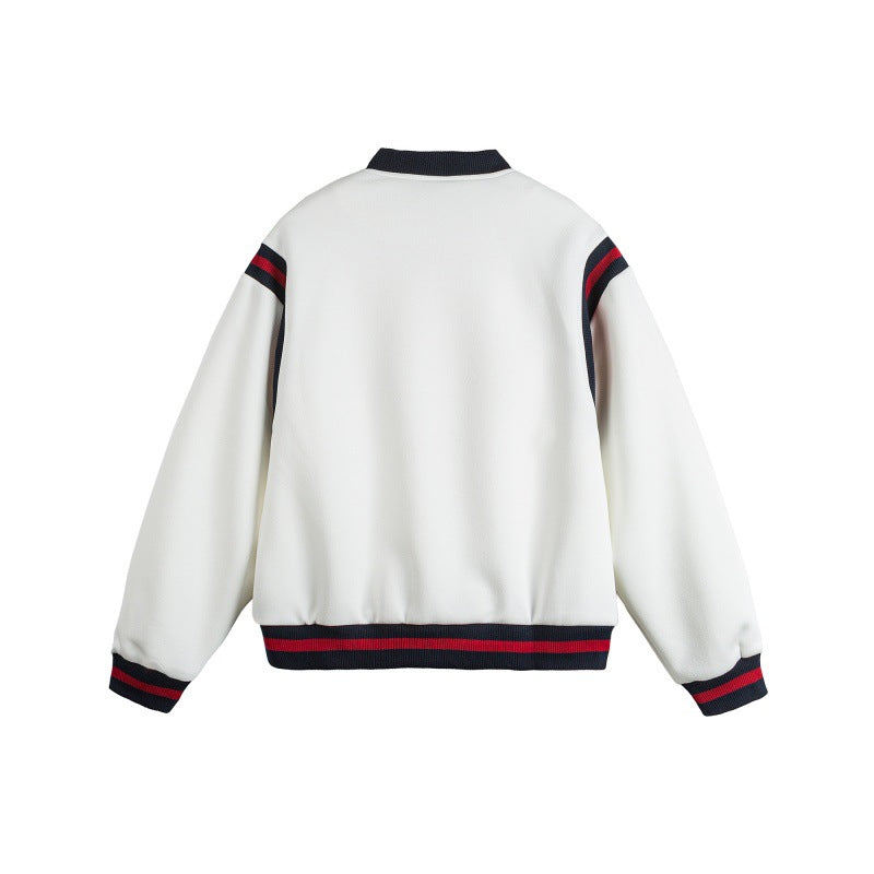 Color-blocked Patchwork Loose Baseball Jacket by eprolo