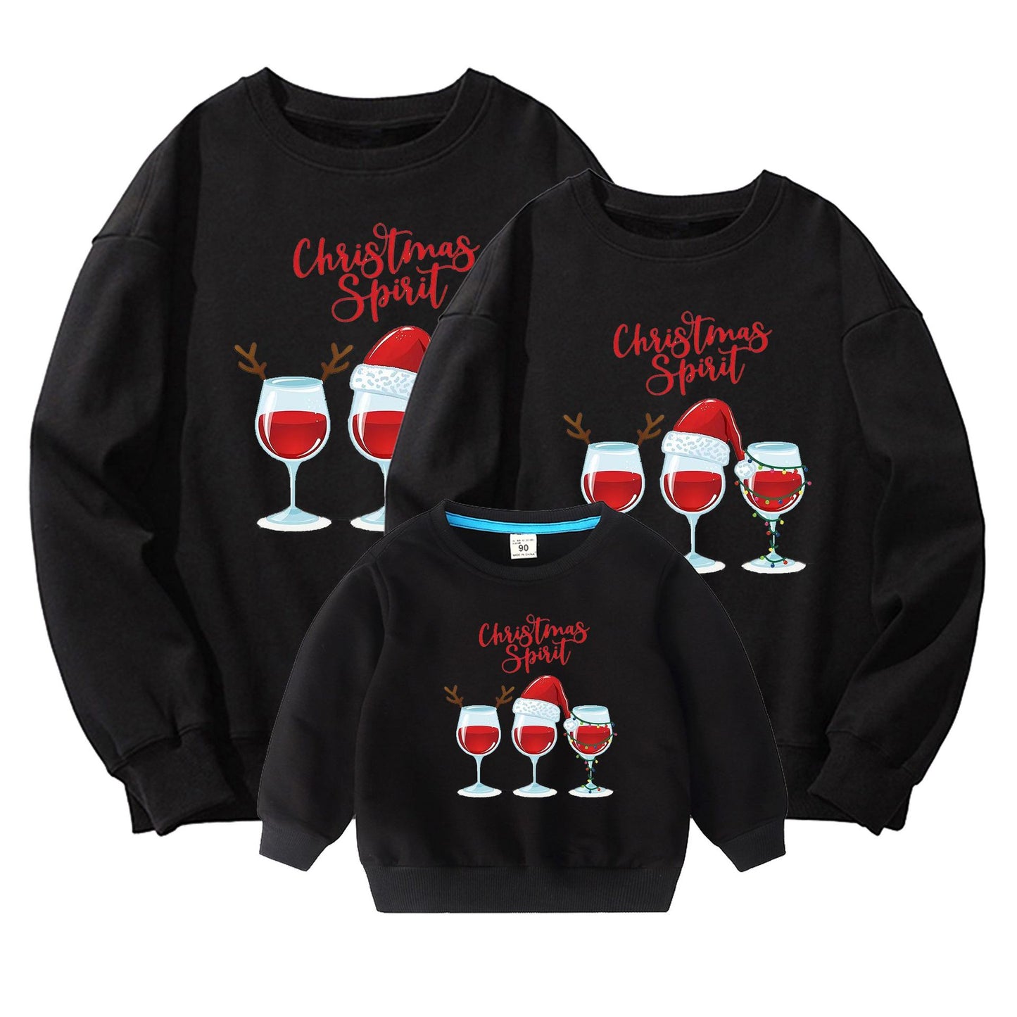 Parent-child Hoodie Pure Cotton T-shirt American Style New Year Christmas by eprolo