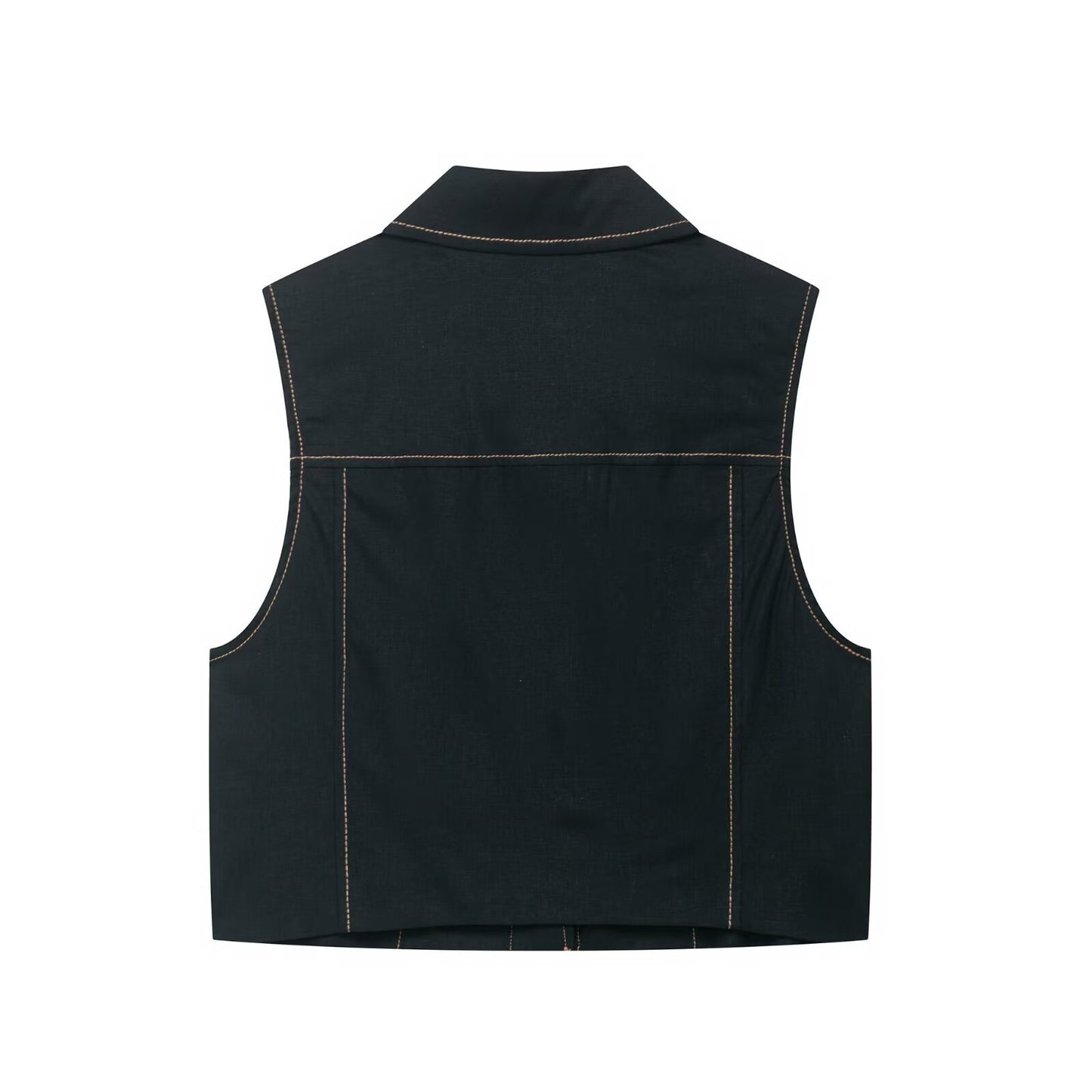 Color blocking stitching vest+cropped pants set by eprolo
