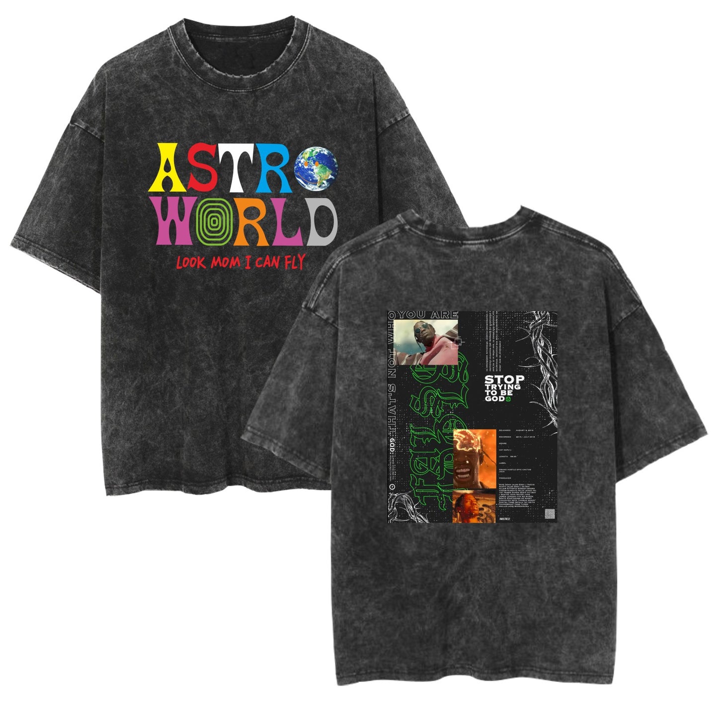 Rap Singer Washed Retro Short Sleeve Fan Commemorative T-Shirt by eprolo