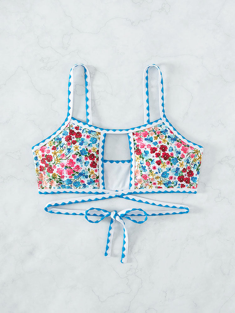 small floral print bikini with tie-back design by eprolo