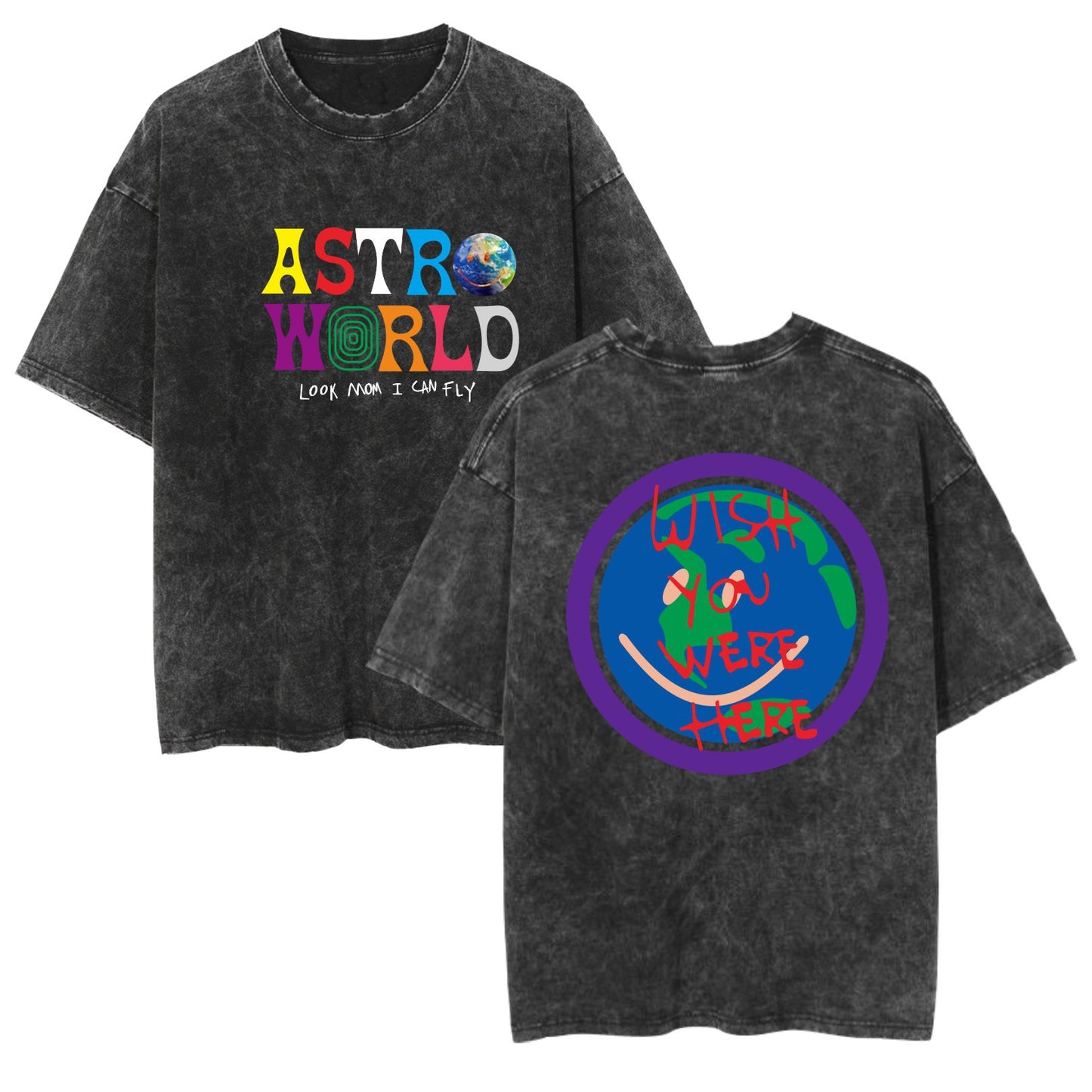 Rap Singer Washed Retro Short Sleeve Fan Commemorative T-Shirt by eprolo