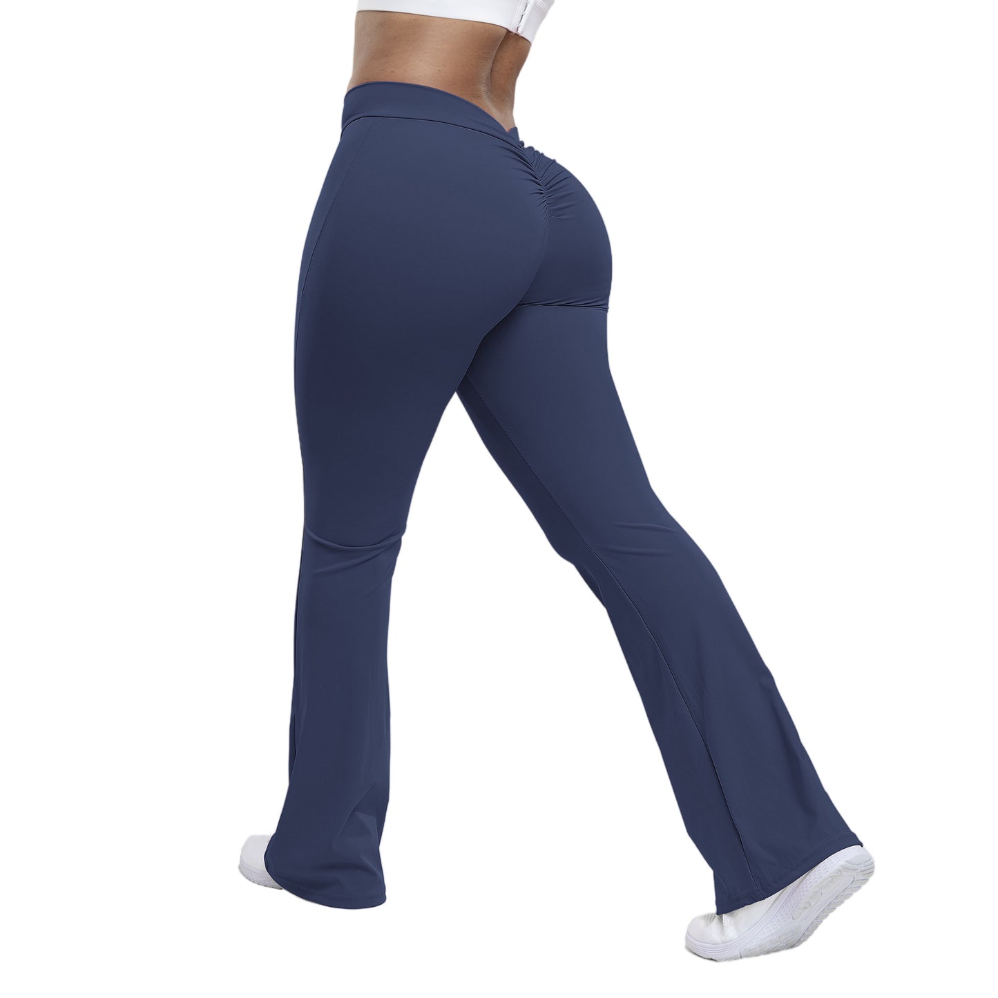 Peach trumpet pants for women, yoga high waisted and hip lifting tight pants, wide leg fitness pants for women by eprolo