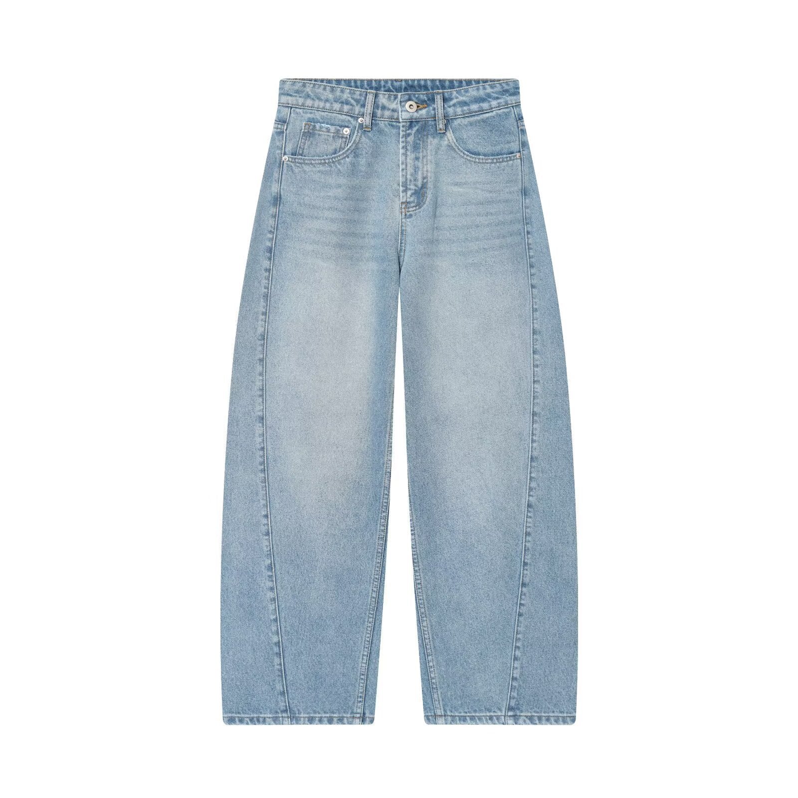 Mid waist loose fitting bucket shaped jeans by eprolo