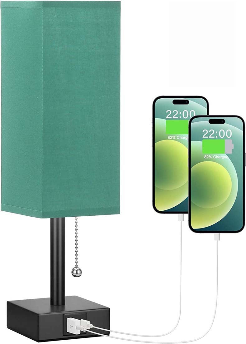 Linen 90 square desk lamp zipper switch three color temperature variable light A+C USB charging by eprolo
