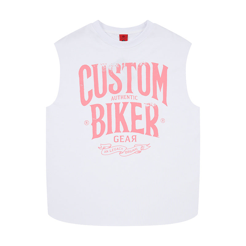 Letter printed wide shoulder vest by eprolo