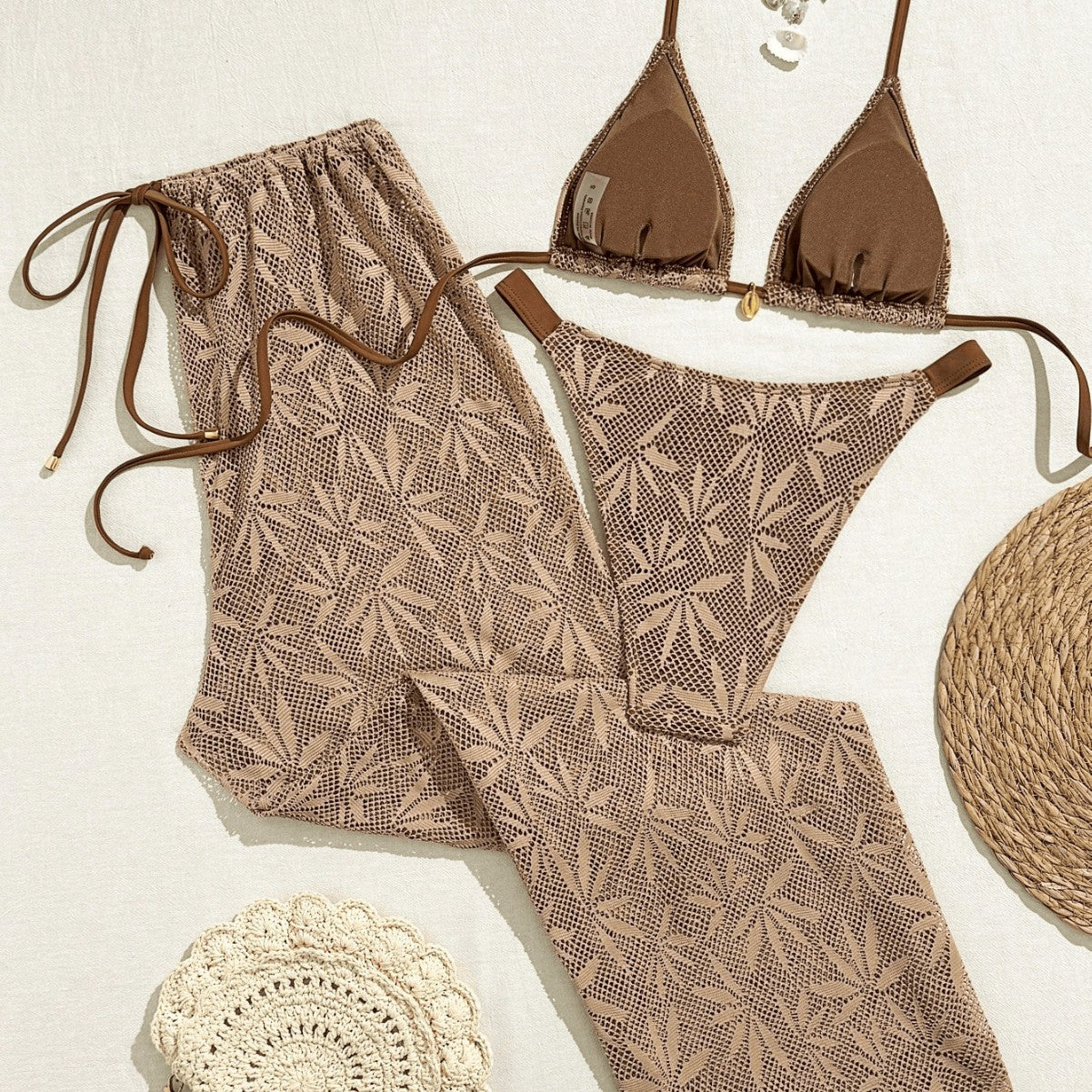 Women's Three-Piece Bikini Set with Halter Neck, Long Pants Swimwear for Beach Style New Fashion Bikini by eprolo