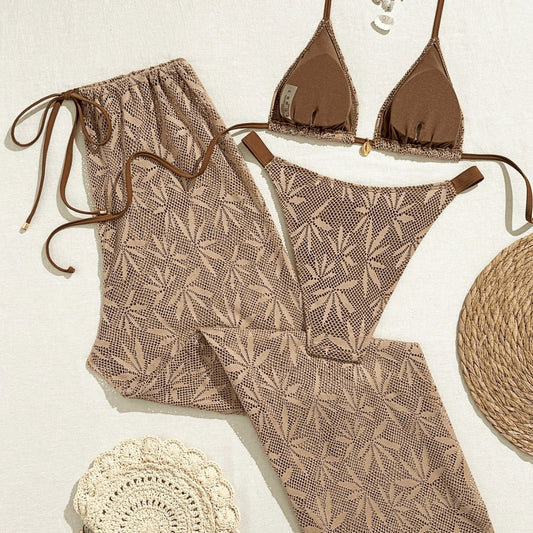 Women's Three-Piece Bikini Set with Halter Neck, Long Pants Swimwear for Beach Style New Fashion Bikini by eprolo