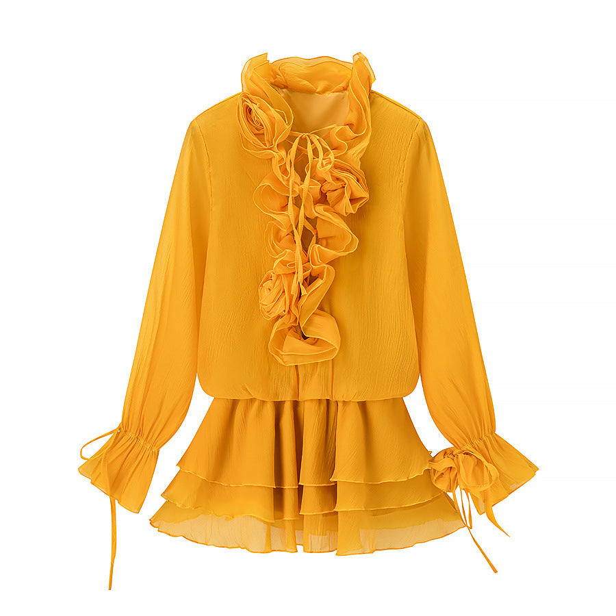 Flower top+shorts set