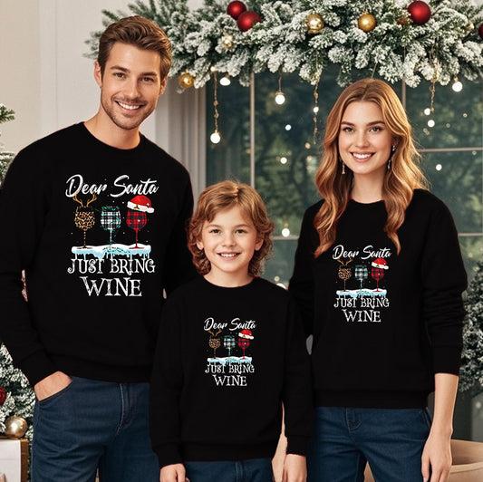 Parent-child Hoodie Pure Cotton T-shirt American Style New Year Christmas by eprolo
