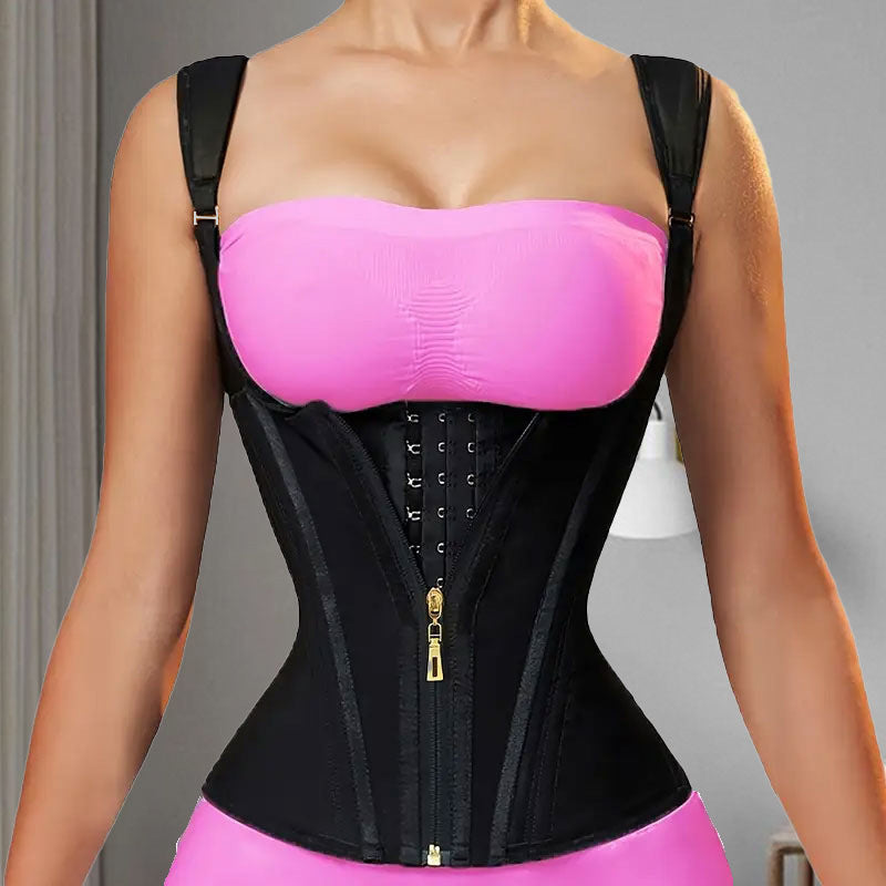 Double Layer Steel Bone Slimming Waist Training Shaping Top with Abdominal Support Latex Shapewear Vest by eprolo