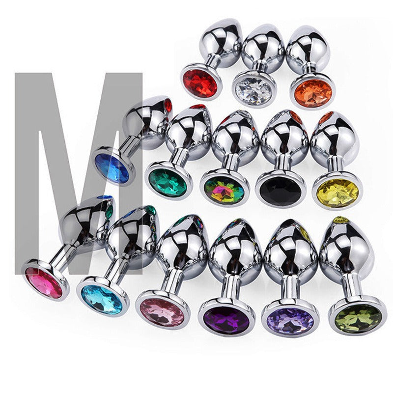 Adult Sex Toy SM Metal Anal Plug For Men And Women Sex Toy Masturbation Anal Expansion Round Anal Plug Medium Silver by eprolo