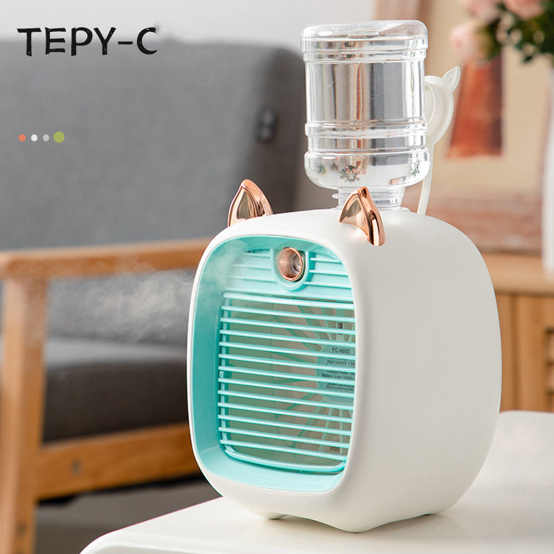 Humidifying Spray Mini Fan Office Desktop Air Cooler USB Charging Portable Desktop Small Fan by eprolo