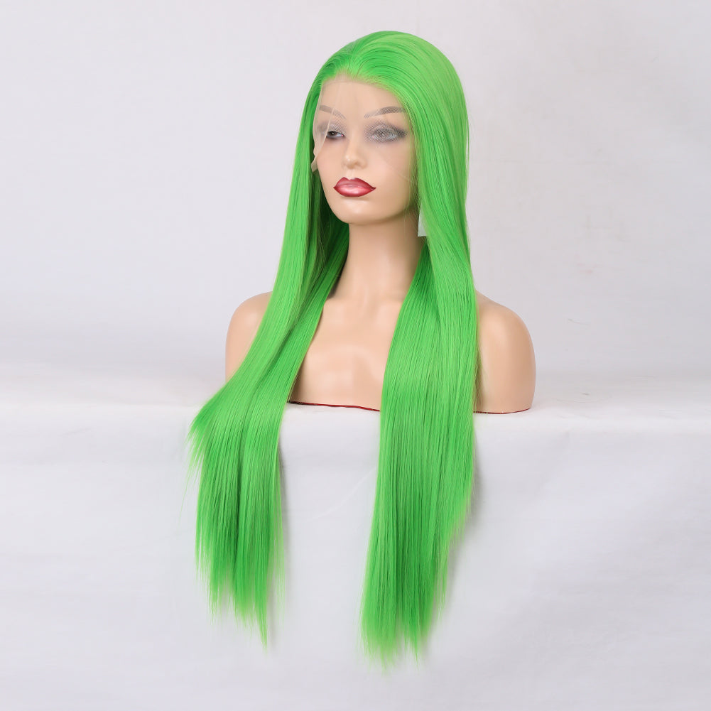 Wig Female Long Hair Chemical Fiber Front Lace Natural Simulation Wig Headgear Medium Long Hair Headgear