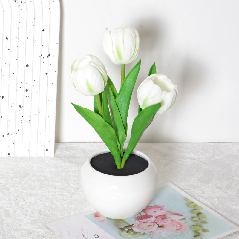 Rechargeable Tulip Night Light LED Simulation Flower Creative Table Light Home Decoration Bedroom Decoration Atmosphere Light by eprolo