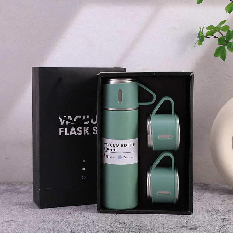 A cup of three-lid thermos cup portable fashion gift box set stainless steel cup by eprolo