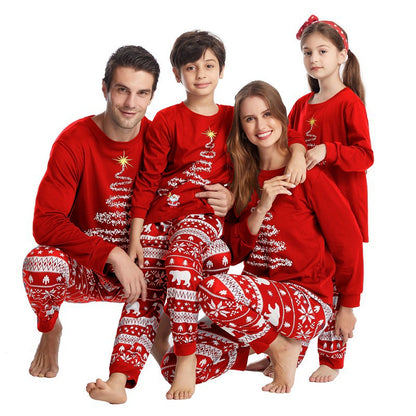 New Year Autumn and Winter Parent Child Costume Family Costume Christmas Cotton Parent Child Costume Pajama