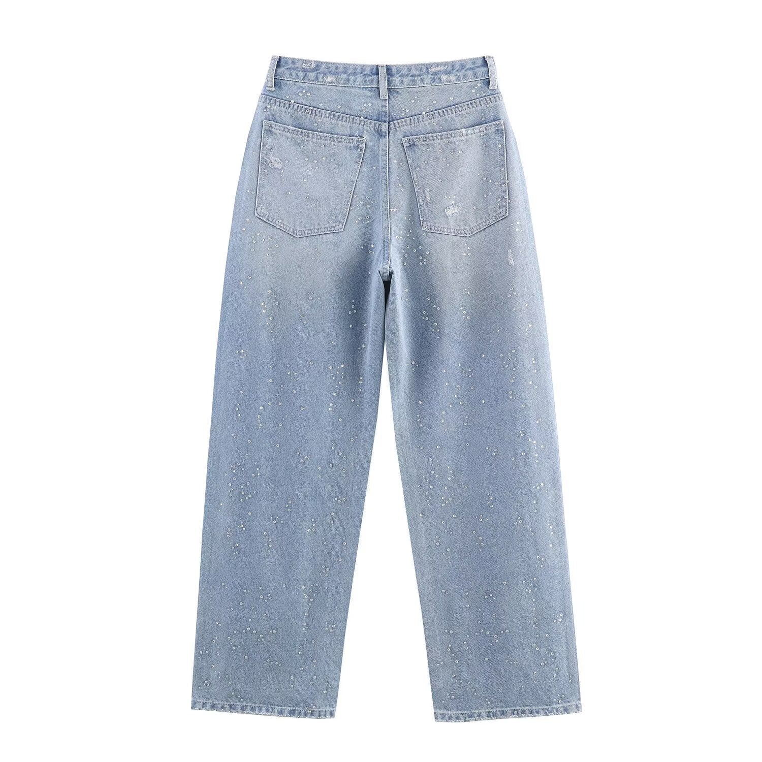 Water drill short denim jacket+pants set by eprolo