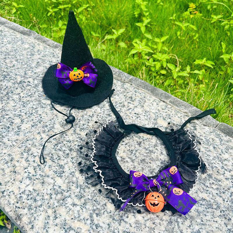 New Cat Bandana Hat Set Halloween Pet Scarf Neckwear Dog Bib Collar by eprolo