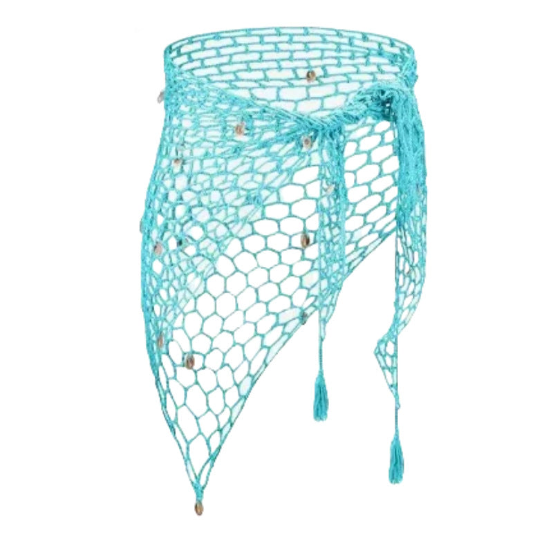Long Beach Cover-Up Bikini Top for Women, Sexy Swimwear, Hollow-Out Mesh Beach Shawl, Island Style Swim Dress by eprolo