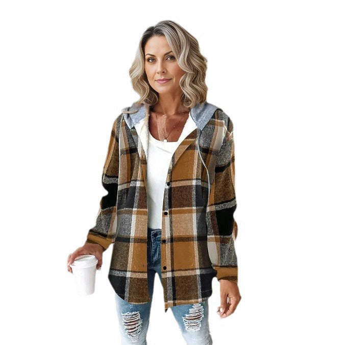 Women's large plaid style women's jacket plaid autumn and winter new style by eprolo