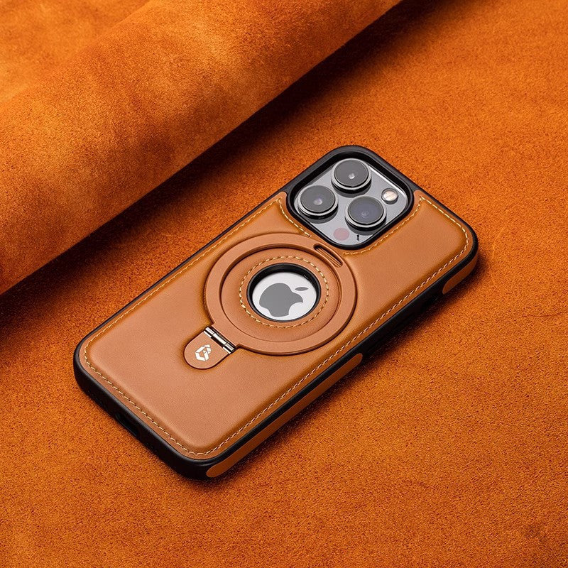 Suitable for Apple 16Promax phone case leather magnetic bracket iPhone 15 anti drop protective case by eprolo