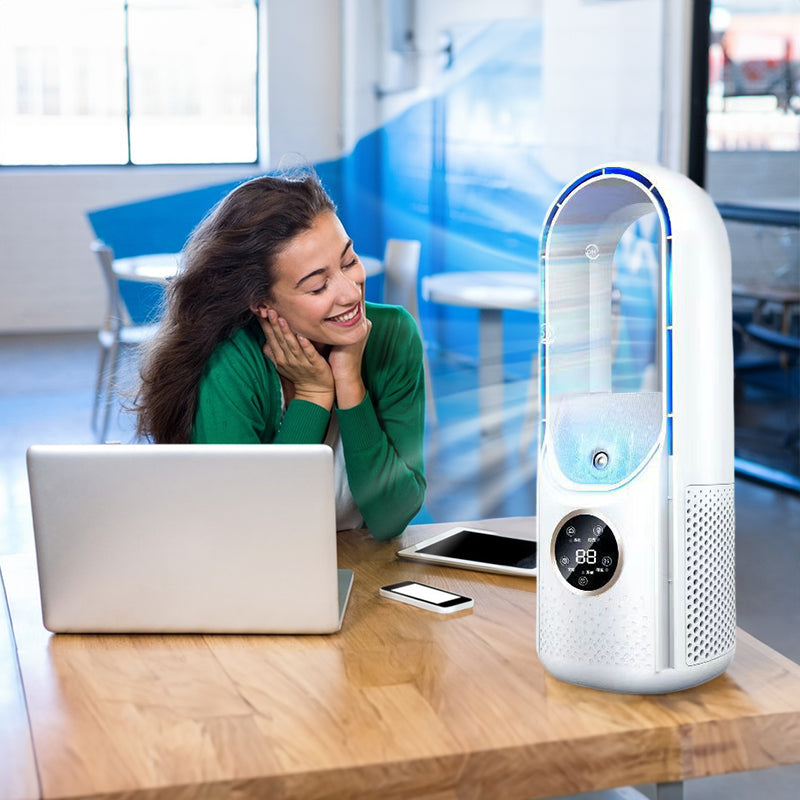 Six - speed timed silent AC cooling fan, new mini portable AC, USB air cooler, bladeless electric fan. by eprolo