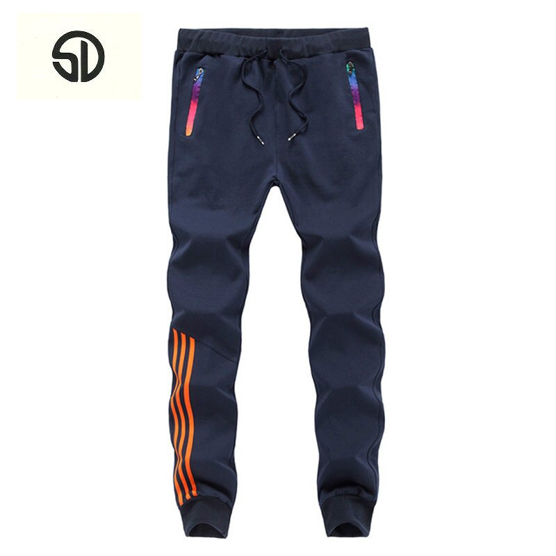 Tracksuit Bottoms Mens Casual Pants Cotton Sweatpants Mens Joggers Striped Pants Gyms Clothing Plus