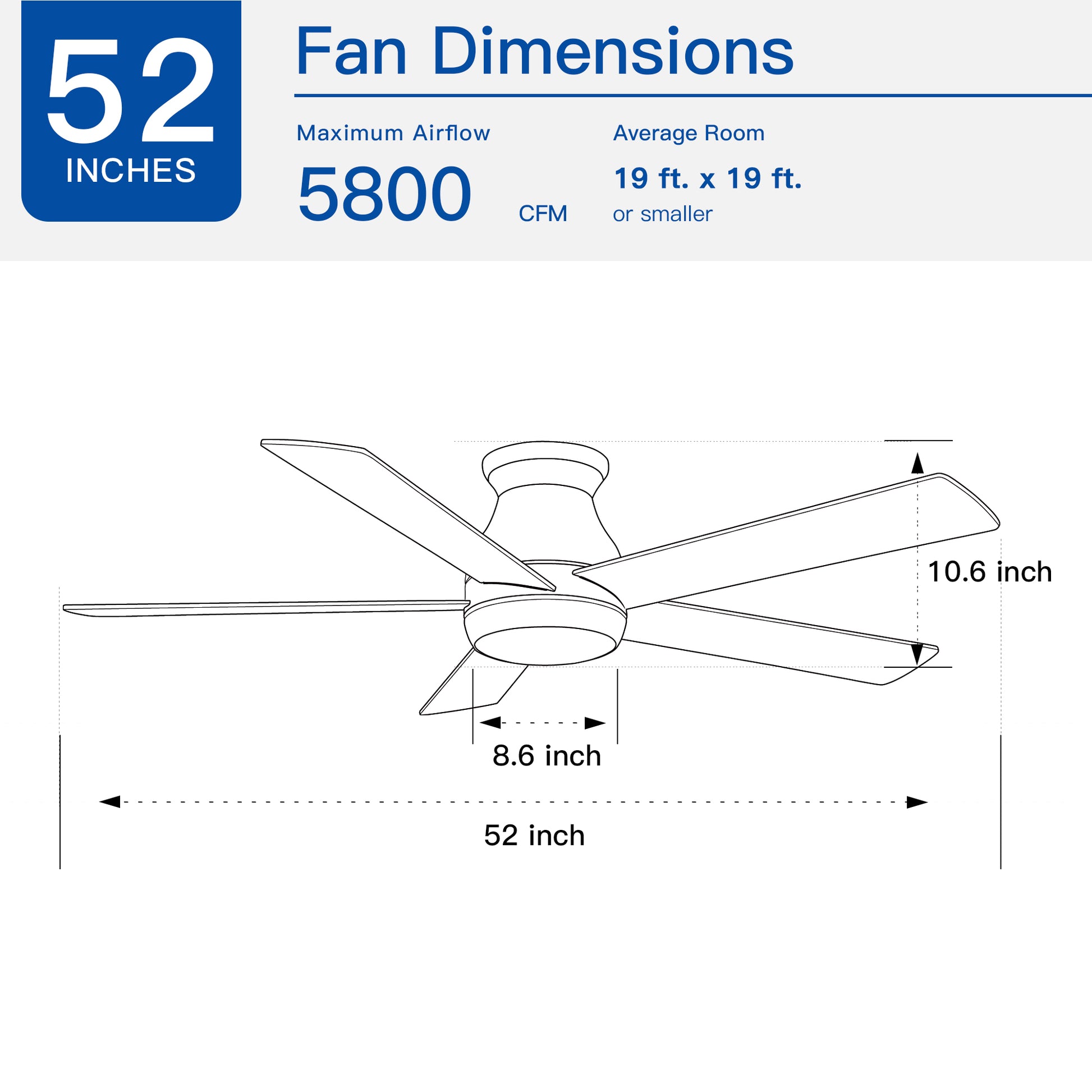 52" Low Profile Ceiling Fan with Lights by eprolo