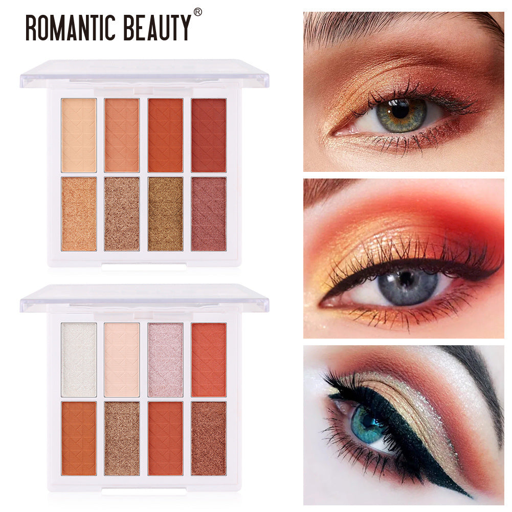 Romantic Beauty Matte Small Plate Portable Eyeshadow Makeup INS8 Color Eyeshadow Palette