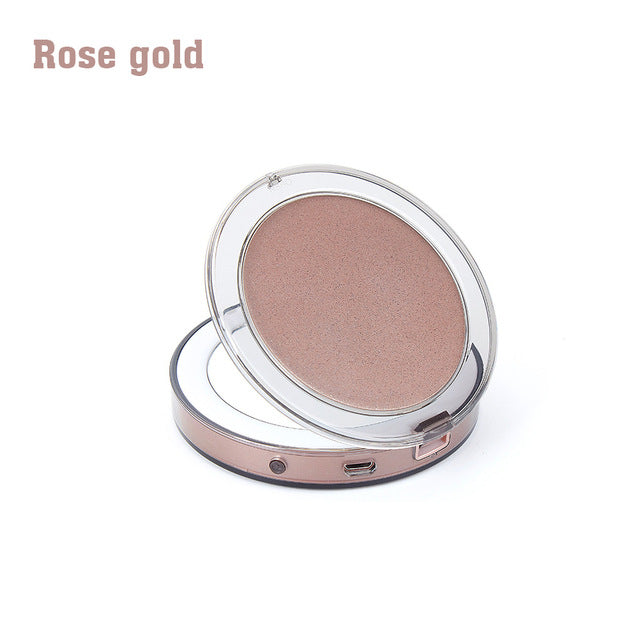 LED Lighted Vanity Travel Makeup Mirror Foldable Compact USB Charging Cosmetic Makeup Mirror Light Beauty Tools