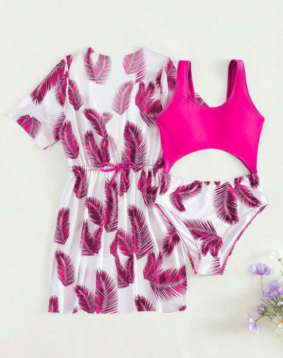 Three-Piece Swimwear Set for Girls, Medium to Large Kids Swimwear by eprolo