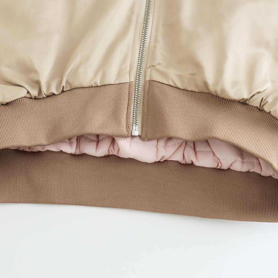 Fashion new silk texture zipper decoration short jacket women's clothing by eprolo