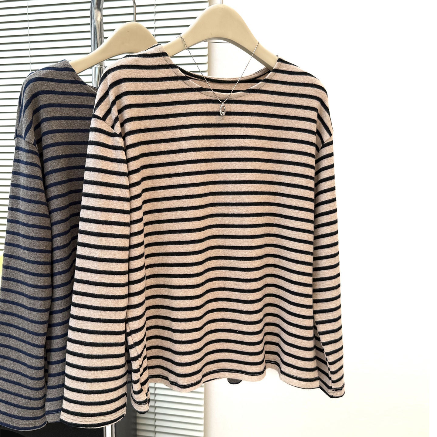 Style Brushed Long Sleeve T-Shirt for Women Plus Size Loose FitInner Wear or Outer Wear Striped by eprolo