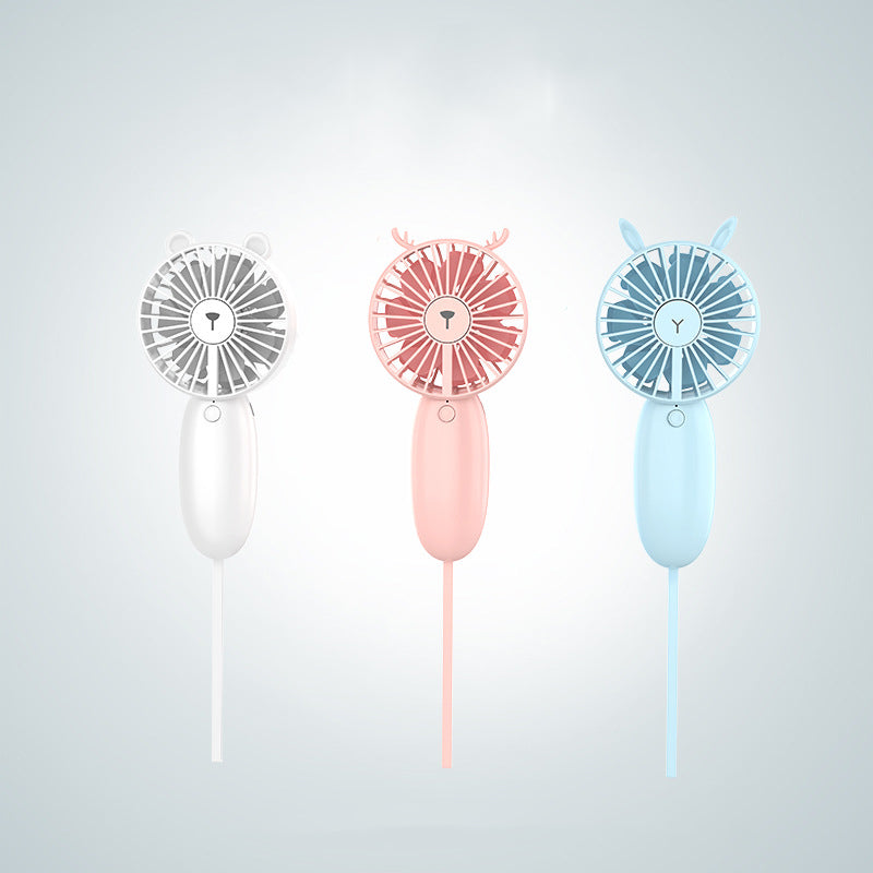 Cute New Double-Layer Twelve-Leaf Handheld Charging Silent USB Mini Fan by eprolo