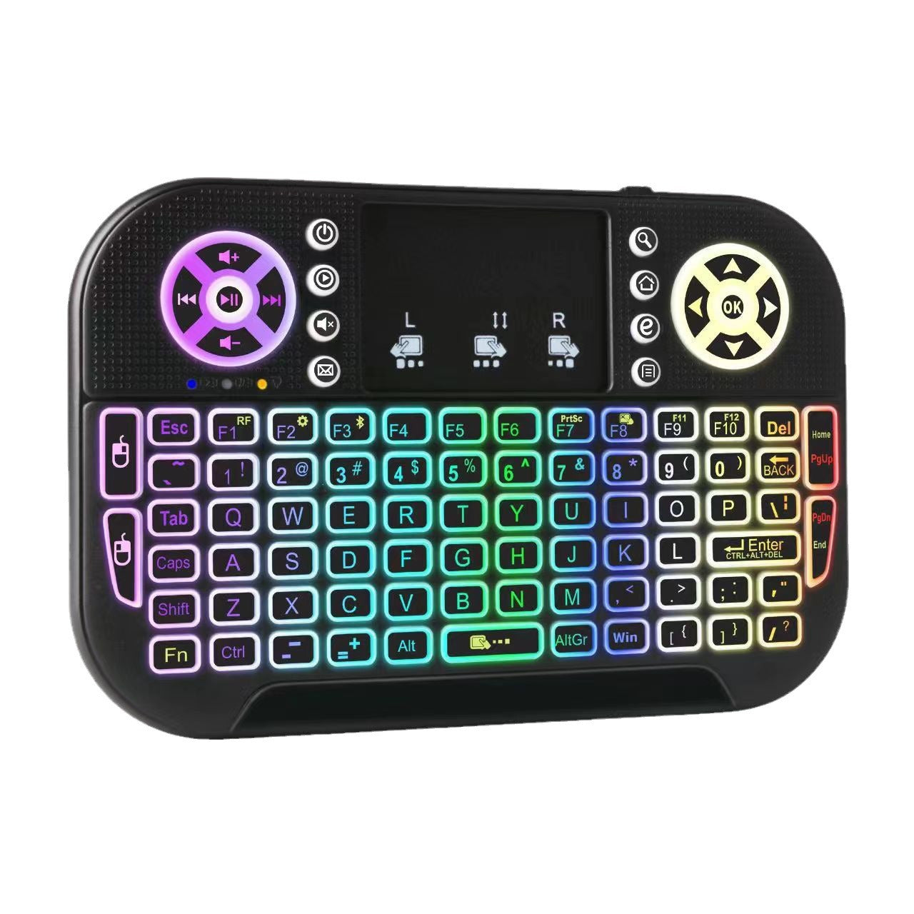 N8 Air Mini Flying Mouse Keyboard RGB Colorful Backlit Small Keyboard Smart TV Remote Control Portable by eprolo