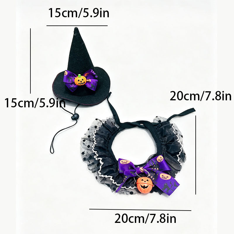 New Cat Bandana Hat Set Halloween Pet Scarf Neckwear Dog Bib Collar by eprolo