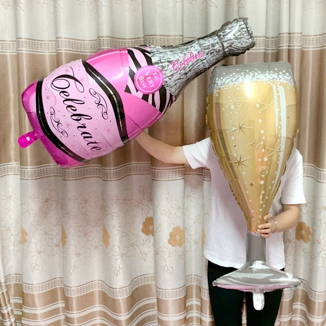 Big Helium Balloon Champagne Goblet Balloon Wedding Birthday Party Decorations Adult Kids Ballons Globos Event Party Supplies