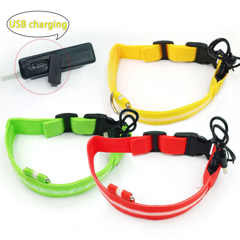 Led Pet Collar Glow Collar Pet Belt Mesh Rechargeable Neck Ring Usb Rechargeable Dog Cord Collar Battery by eprolo