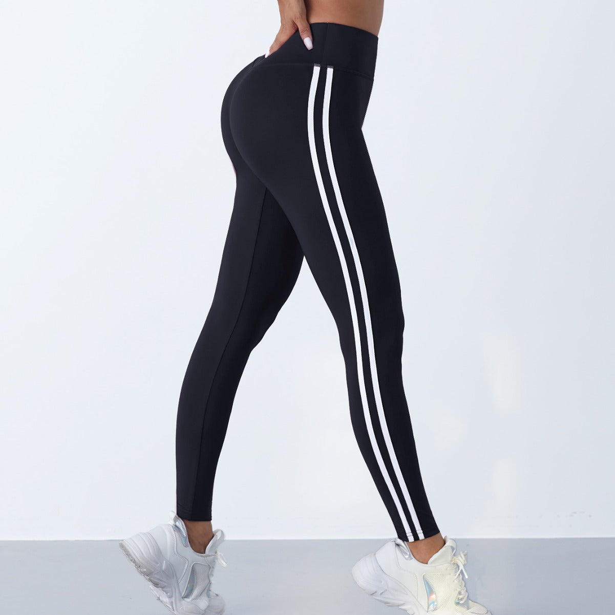 Yoga leggings, women's high waisted and hip lifting, spring and summer slim fit, tight fitting and waist hugging fitness pants for outdoor wear by eprolo
