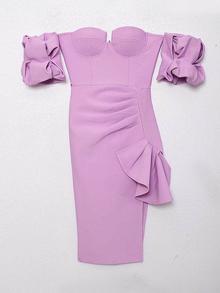 Bandage Skirt Summer New Fashion Tube Top High Slit Dress by eprolo