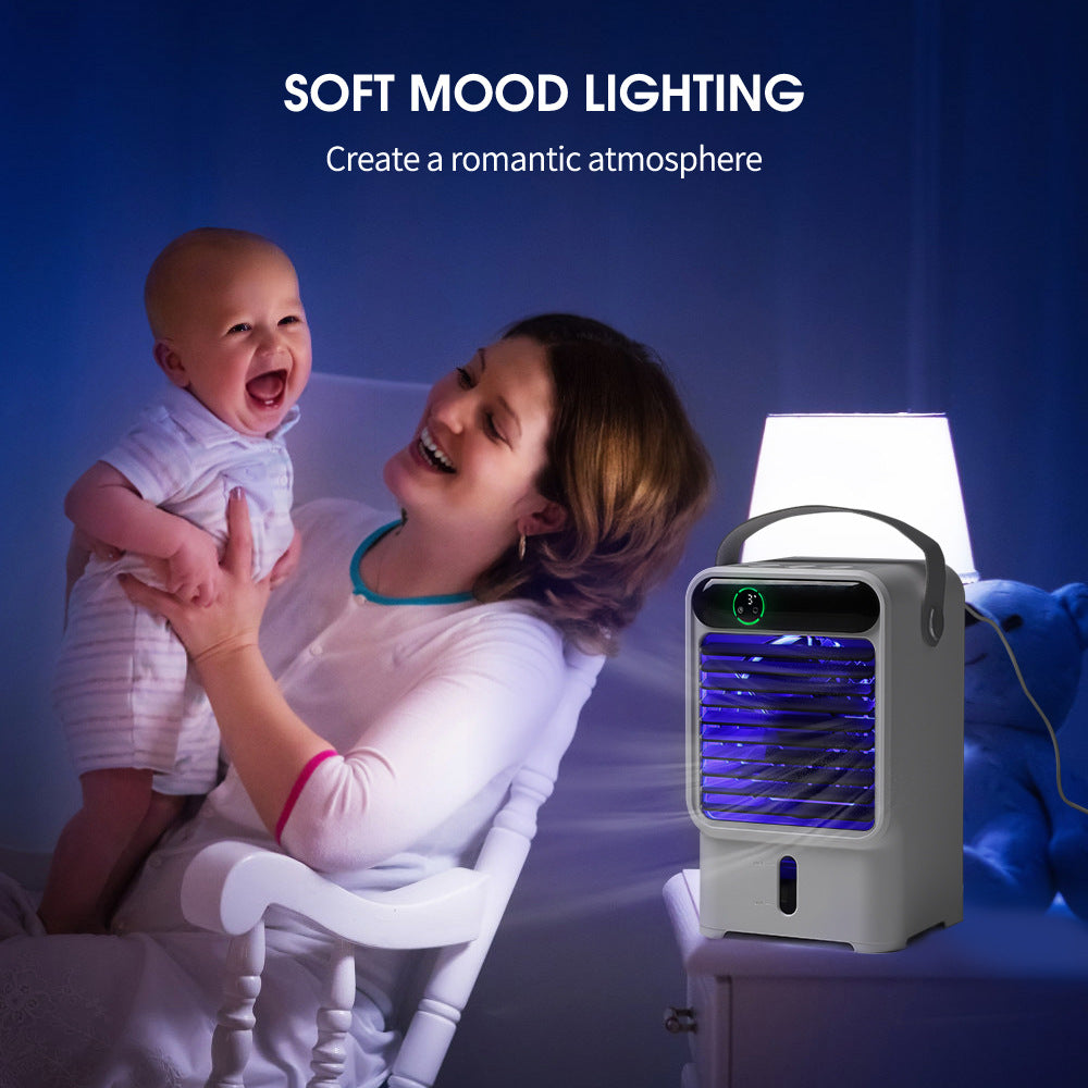 3-Speed Water Circulation Electric Fan Mini Air-Conditioning Fan USB Humidification Spray Cold Fan Desktop Portable Air-Conditioning Fan by eprolo